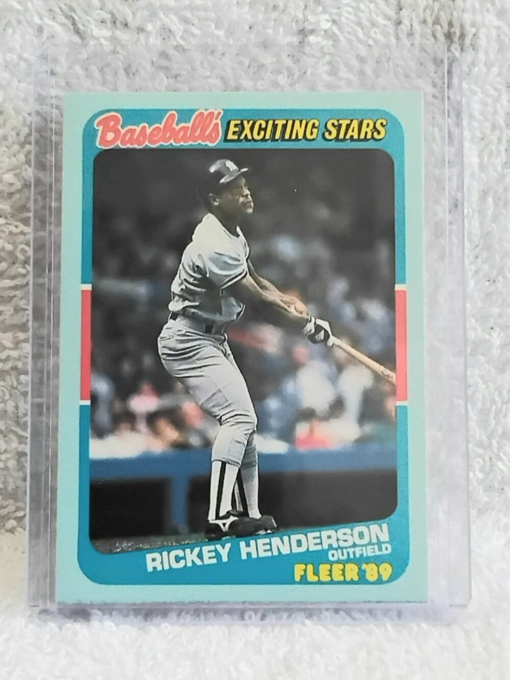 5/$20 Mint 1989 Fleer Rickey Henderson Baseball's Exciting Stars MLB Card 21!!